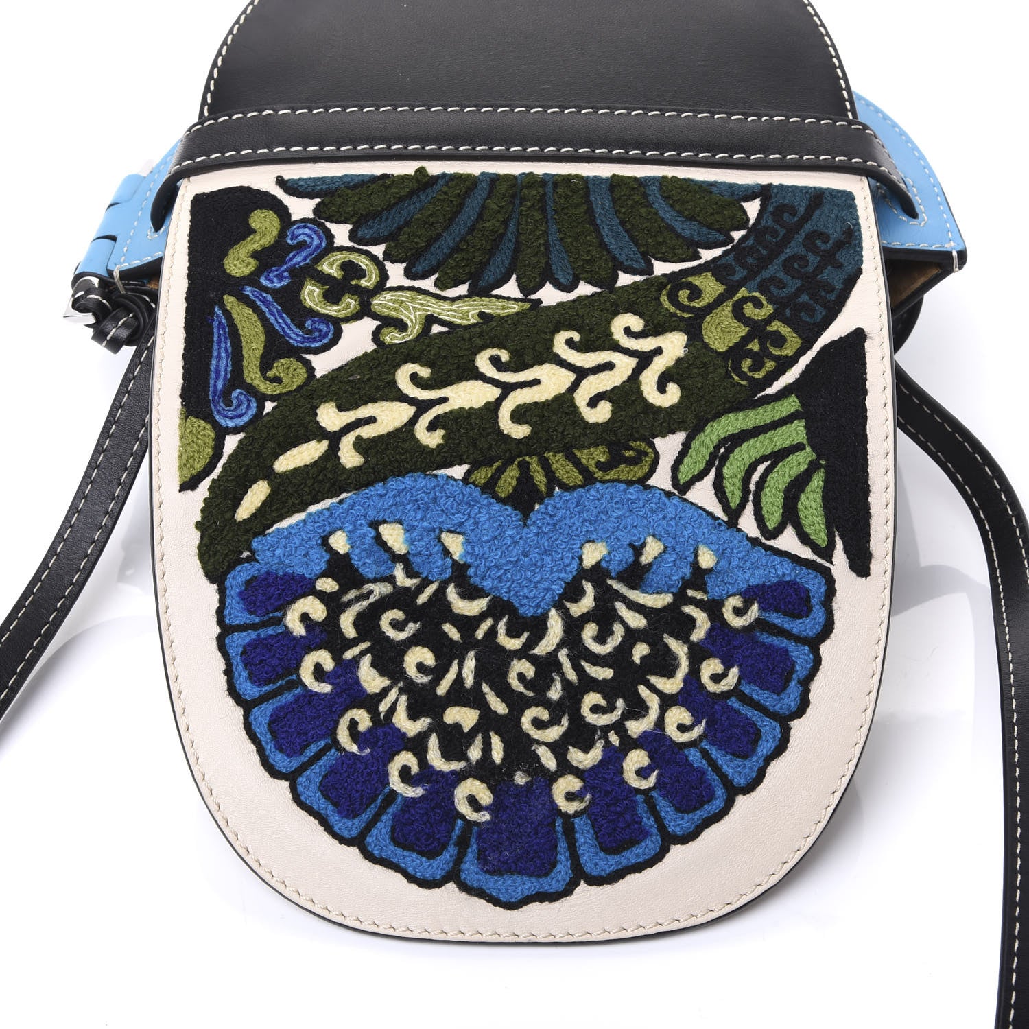 Loewe Grained Calfskin Floral Mini Gate Crossbody Bag Peacock Blue 11 of 12
