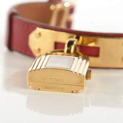 Hermes Stainless Steel Courchevel 20mm Kelly Cadena Quartz Watch Rouge 6 of 13