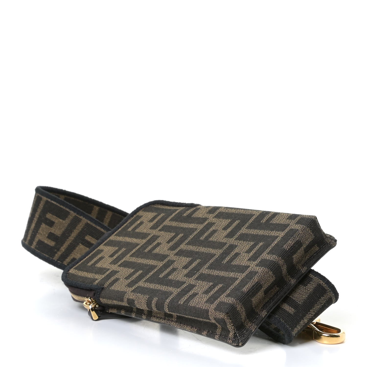 Fendi Fabric Jacquard FF 1974 Cell Pocket Strap You Tobacco Moro Black 5 of 11