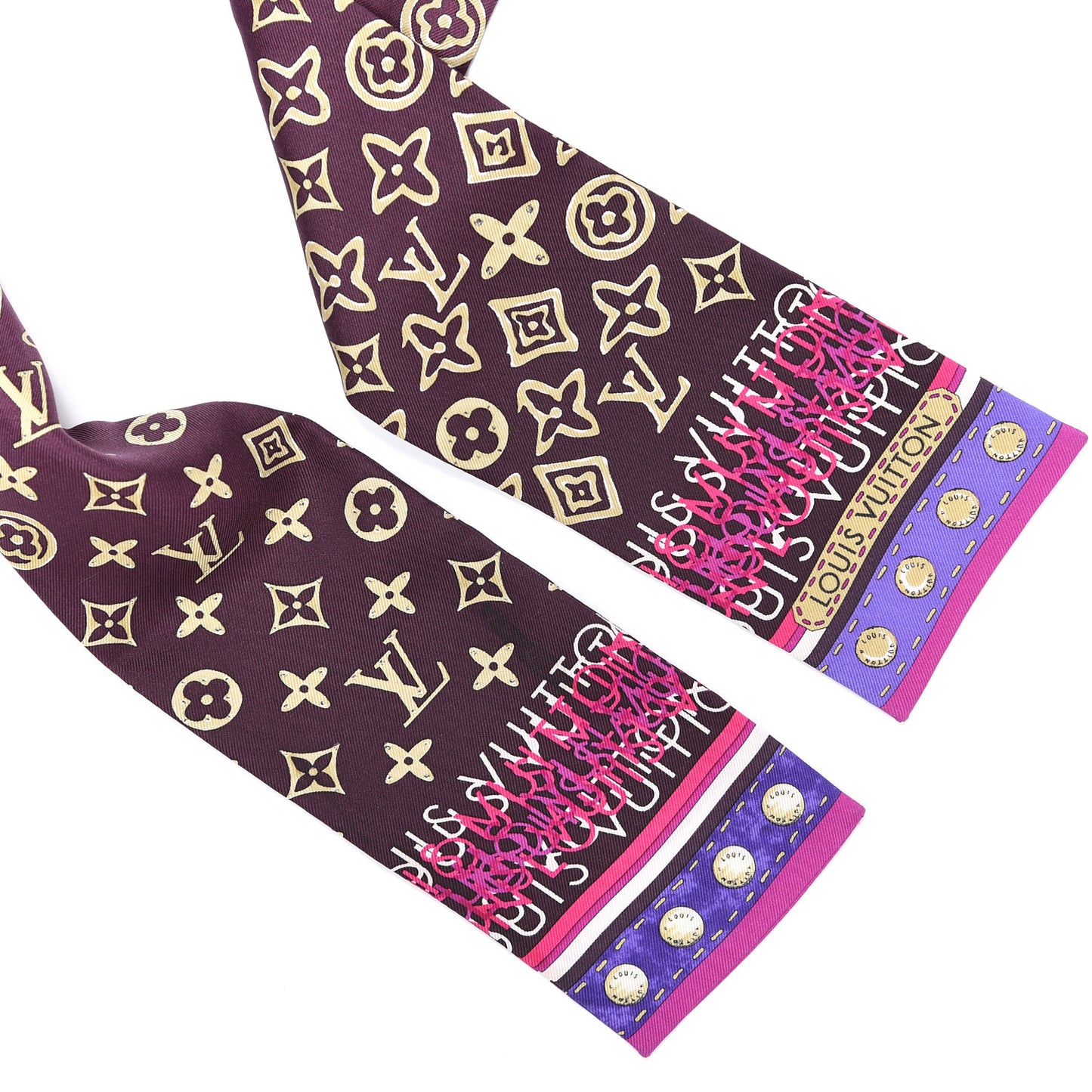 Silk Monogram Map Bandeau Cassis