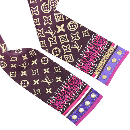 Louis Vuitton Silk Monogram Map Bandeau Cassis 4 of 4