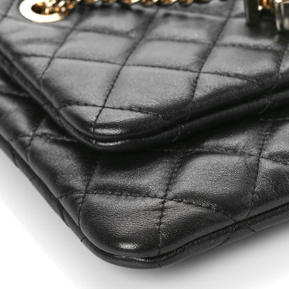 Chanel Shiny Lambskin Quilted Medium Double Case With Strap Black 8 of 9