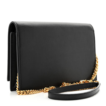 Saint Laurent Smooth Calfskin Classic Monogram Kate Tassel Chain Wallet Black 3 of 13