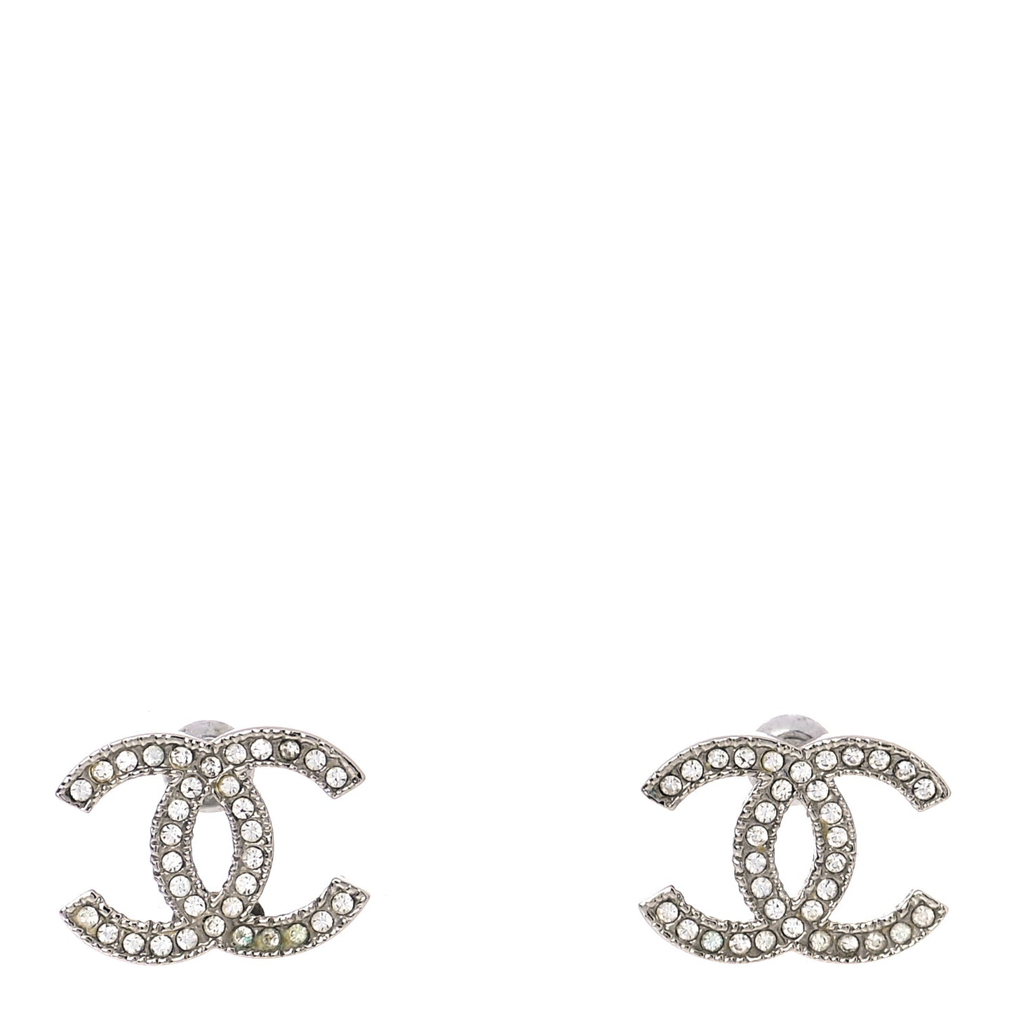 Crystal CC Earrings SIlver