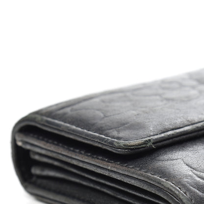 Chanel Lambskin Camellia Embossed Large Gusset Flap Wallet Black 14 of 14
