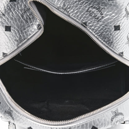 MCM Metallic Visetos Medium Side Stud Stark Backpack Berlin Silver 4 of 4