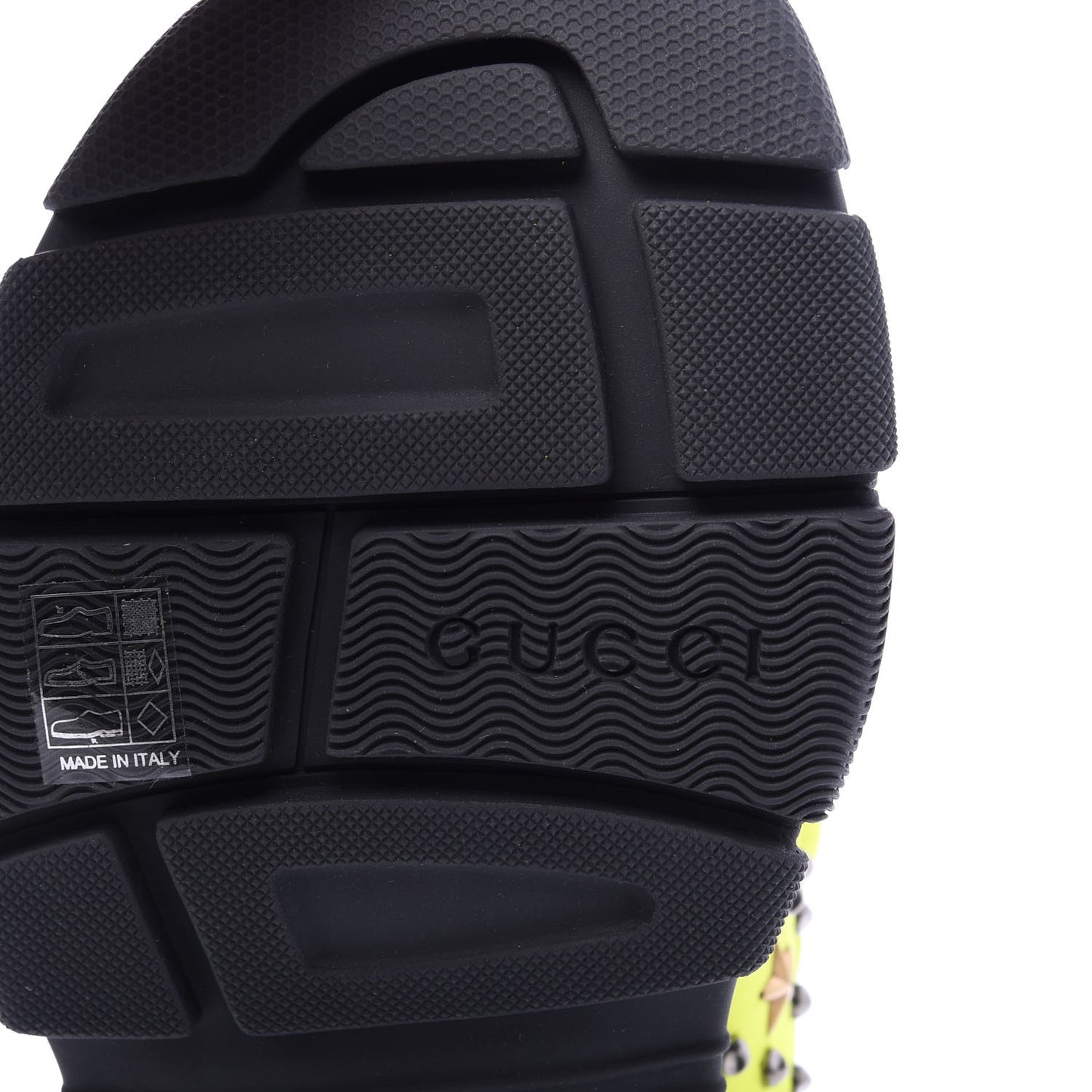 Technical Canvas Calfskin Studded Mens Aguru Sandals 8 Neon Yellow
