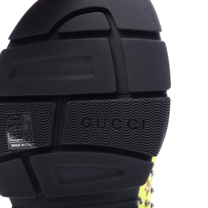Gucci Technical Canvas Calfskin Studded Mens Aguru Sandals 8 Neon Yellow 8 of 9