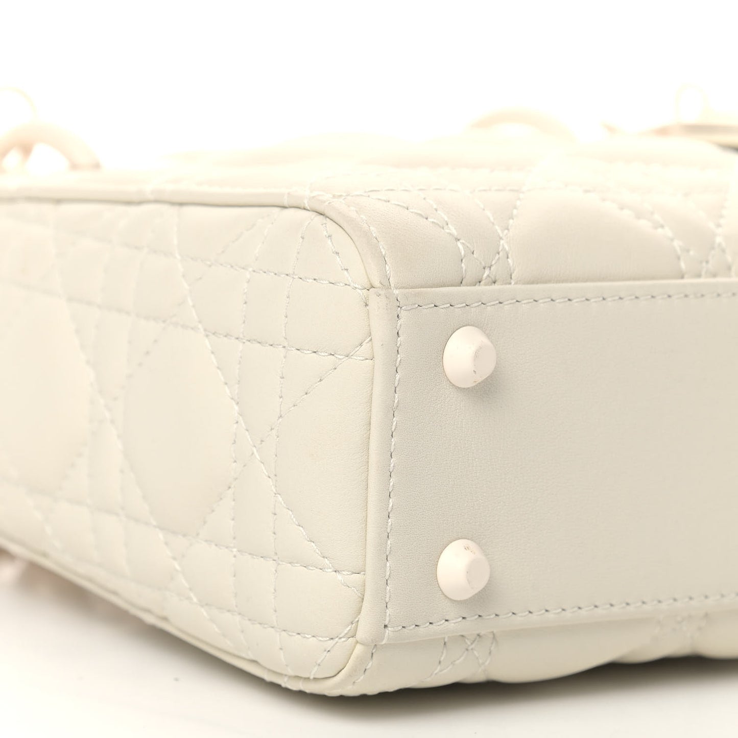 Ultra Matte Calfskin Cannage Mini Lady Dior White