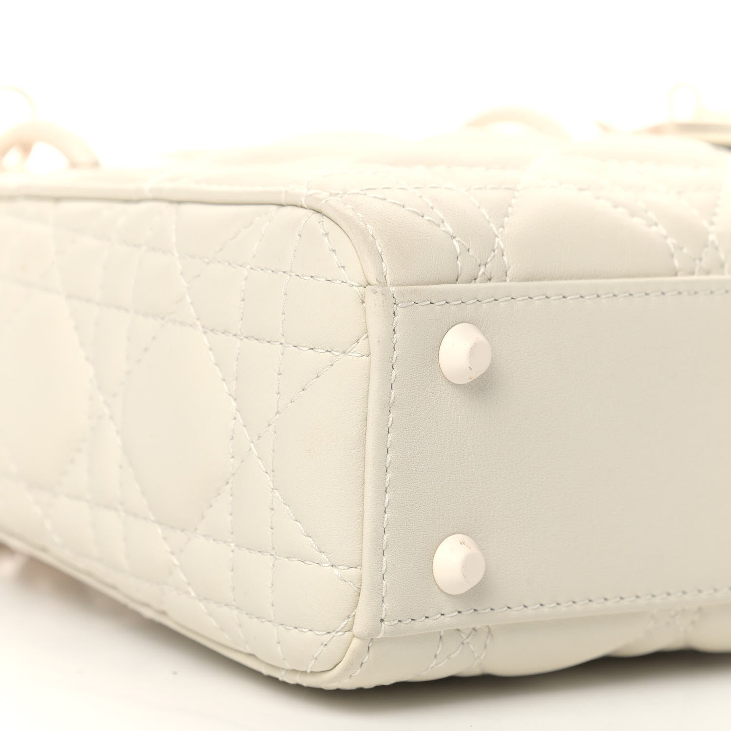 Christian Dior Ultra Matte Calfskin Cannage Mini Lady Dior White 8 of 13