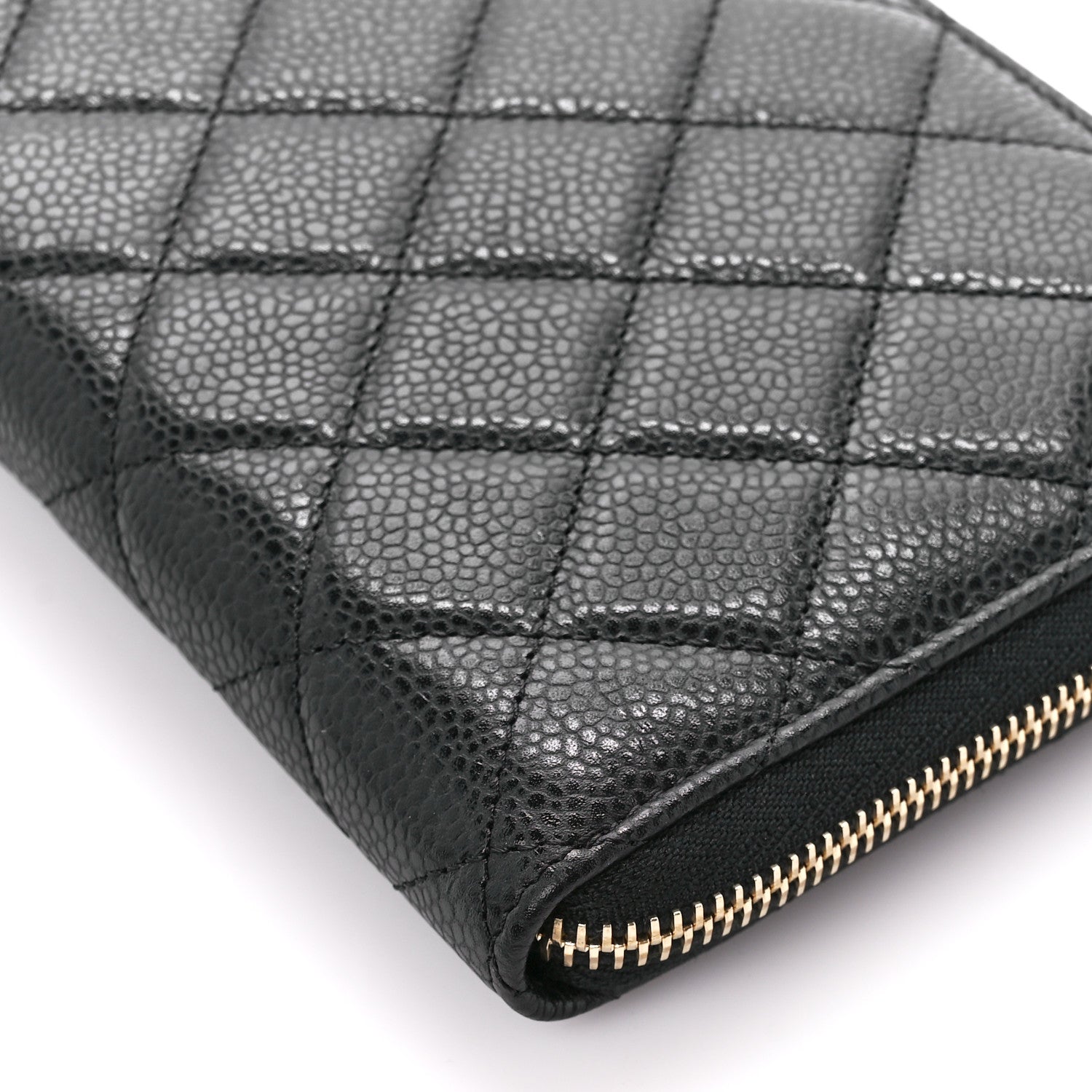 Chanel Caviar Quilted Large Zip Around Organizer Wallet Black 12 of 16