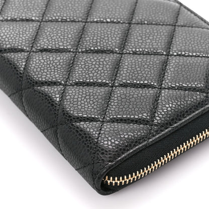 Chanel Caviar Quilted Large Zip Around Organizer Wallet Black 12 of 16