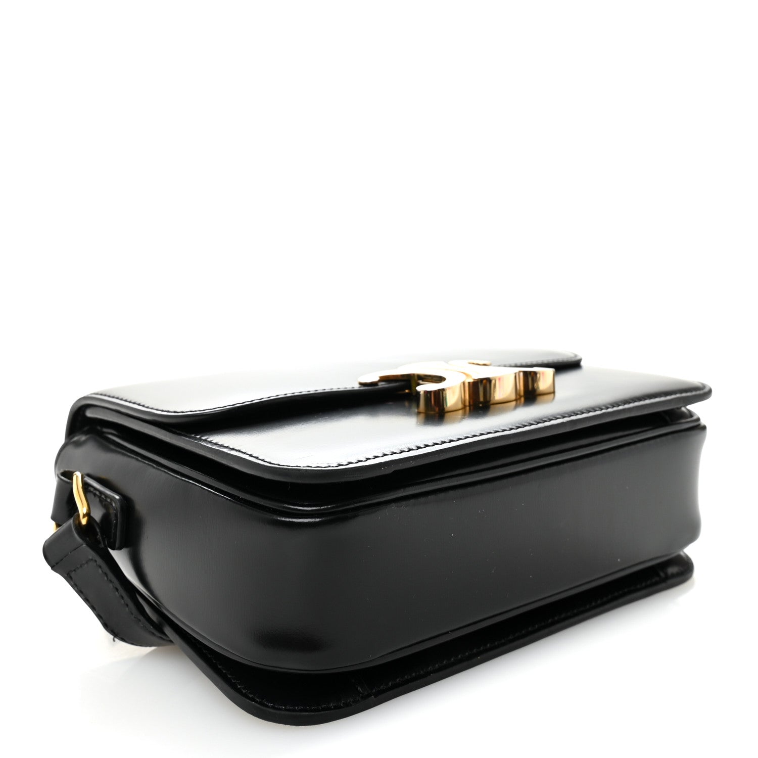 Celine Shiny Calfskin Teen Triomphe Black 4 of 10