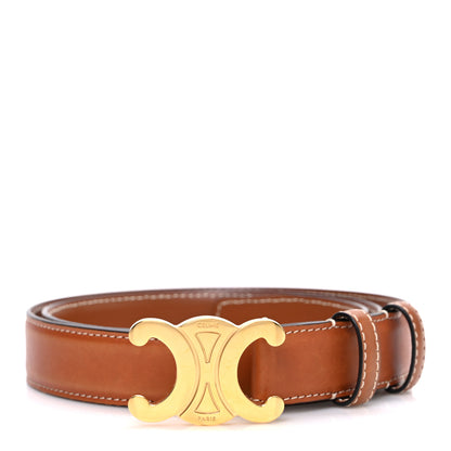 Celine Box Calfskin Small 18mm Triomphe Belt 80 32 Tan 1 of 6