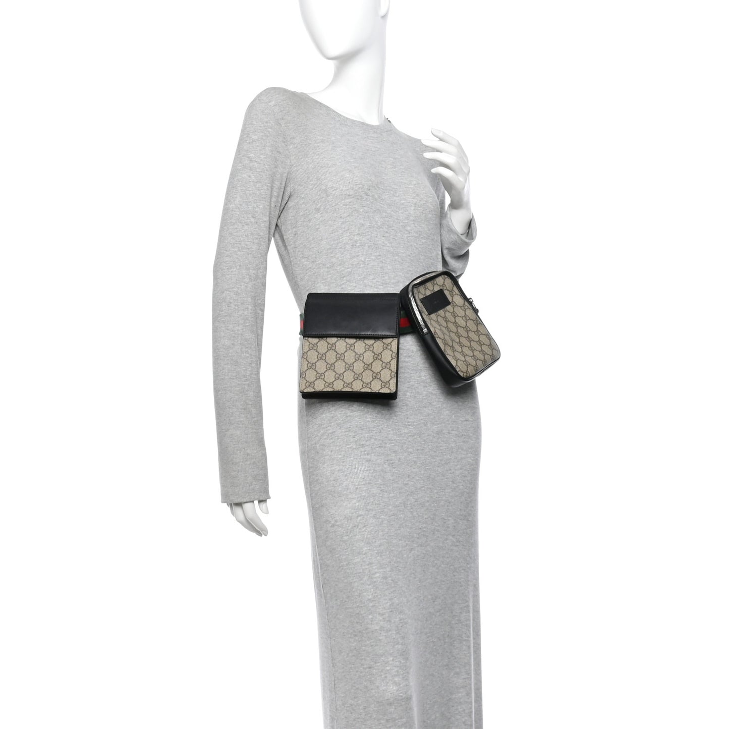 GG Supreme Monogram Web Belt Bag Black