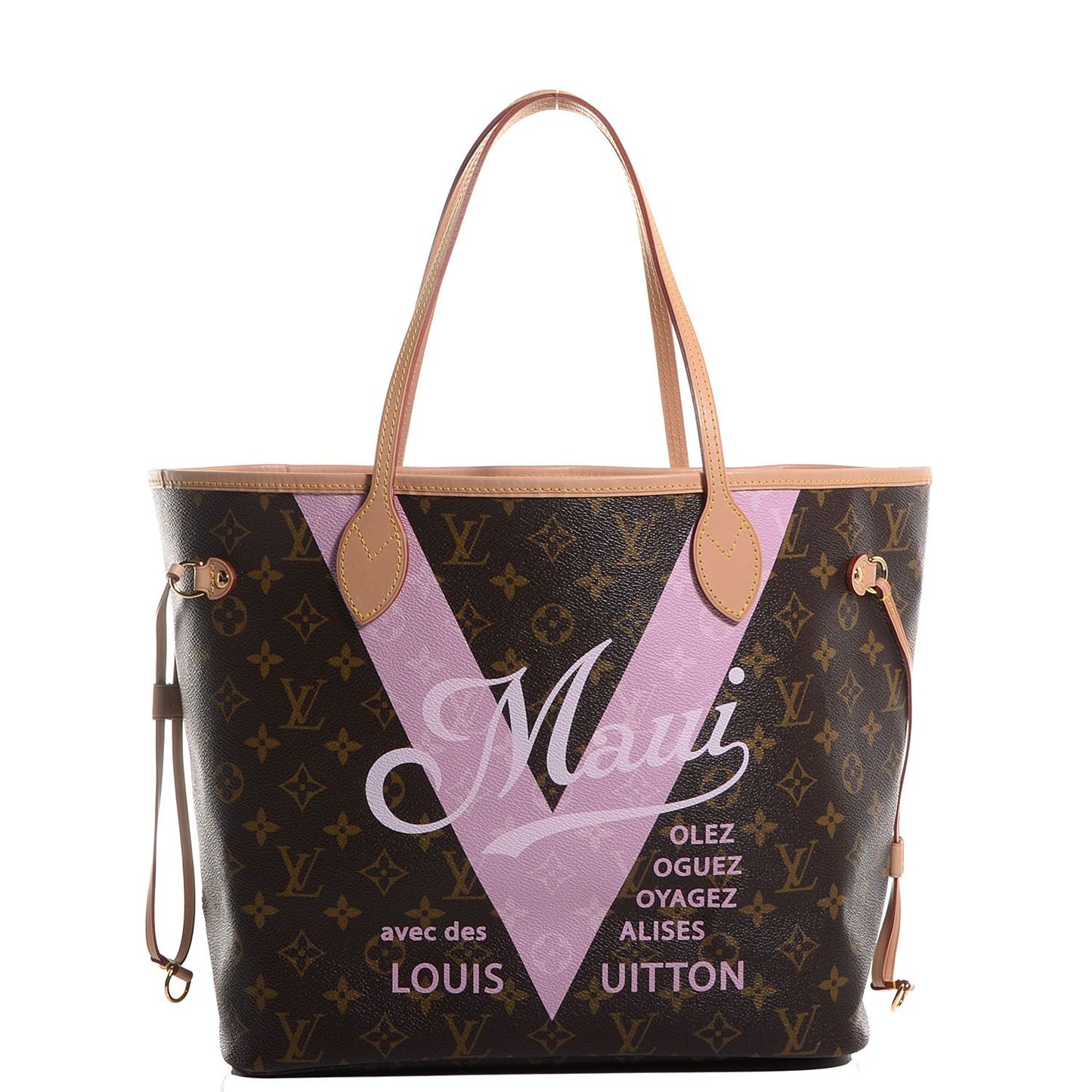 Monogram Maui V Neverfull MM Rose Ballerine