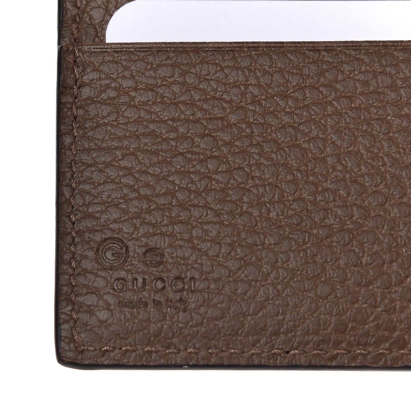 Dollar Calfskin Bi-Fold Wallet Brown