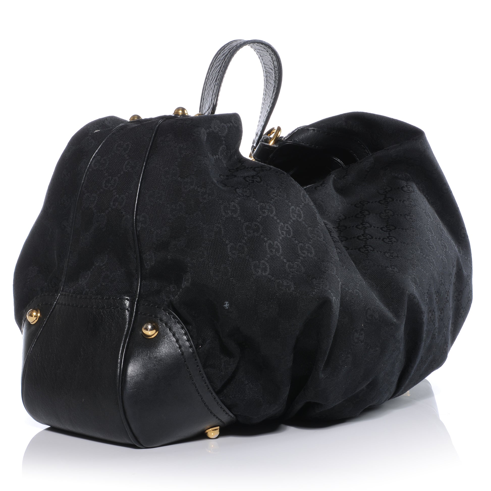 Gucci Monogram Large Jockey Hobo Black 3 of 8