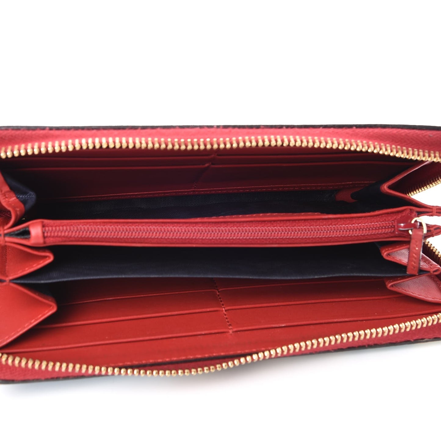 GG Supreme Monogram Blooms Zip Around Wallet Blue Red