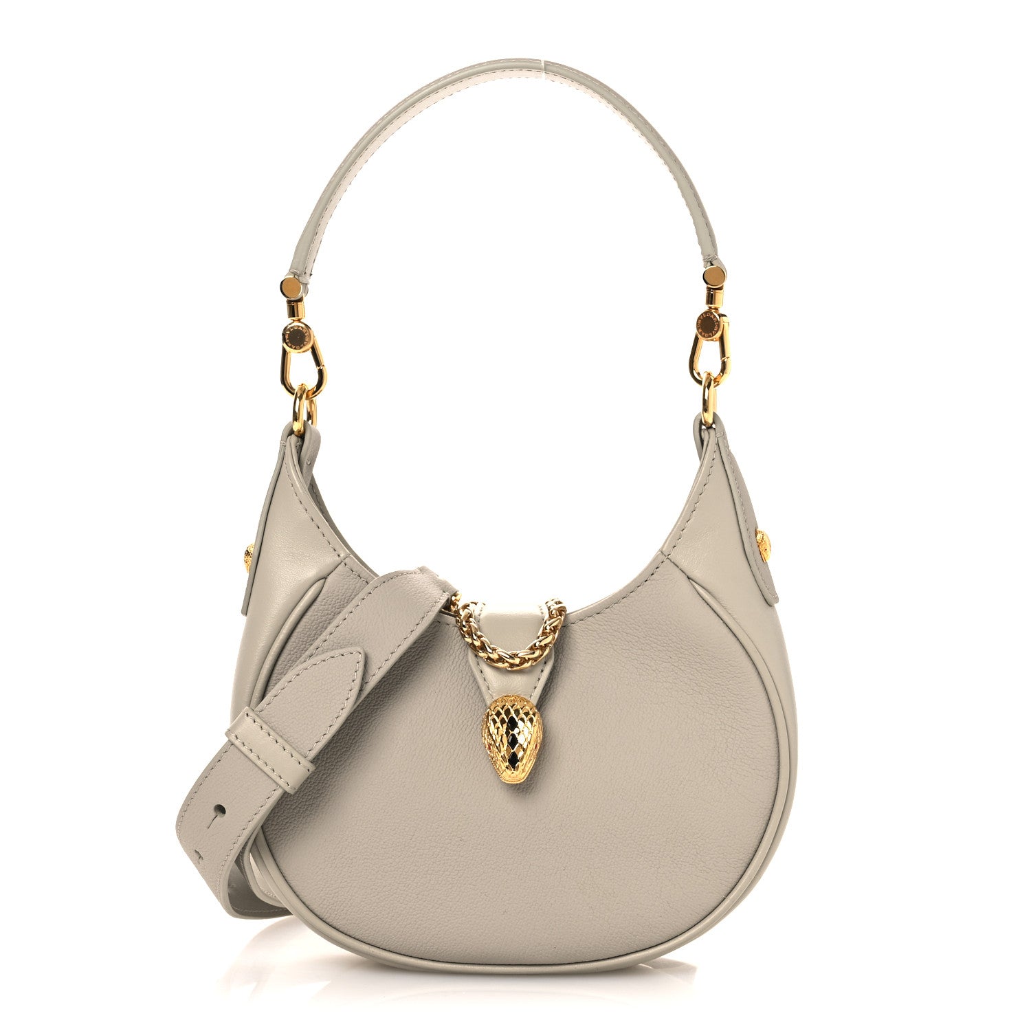 Bulgari Urban Grain Smooth Calfskin Mini Serpenti Ellipse Crossbody Bag Foggy Opal 1 of 11