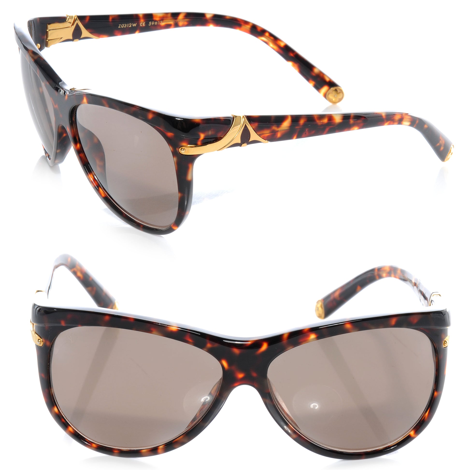 Louis Vuitton Acetate Dahlia Carre Sunglasses Dark Tortoise 1 of 5