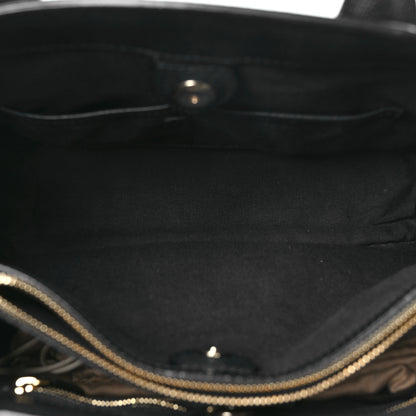 Burberry Grainy Calfskin House Check Medium Banner Tote Black 5 of 11
