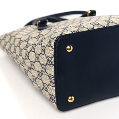 Gucci GG Supreme Monogram Linea A Foldover Tote Beige Blue 9 of 12