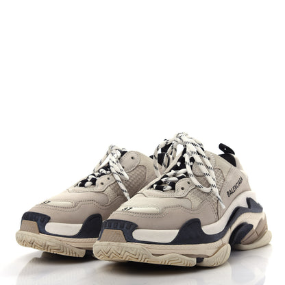 Balenciaga Fabric Mesh Womens Triple S Sneakers 37 Beige Black 3 of 10