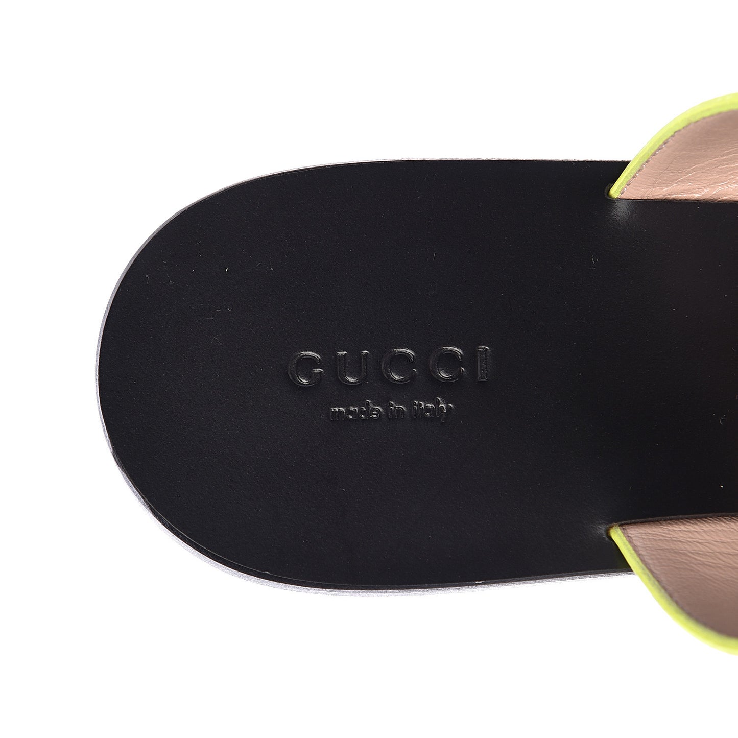 Calfskin GG Marmont Thong Sandals 40.5 Yellow Fluo