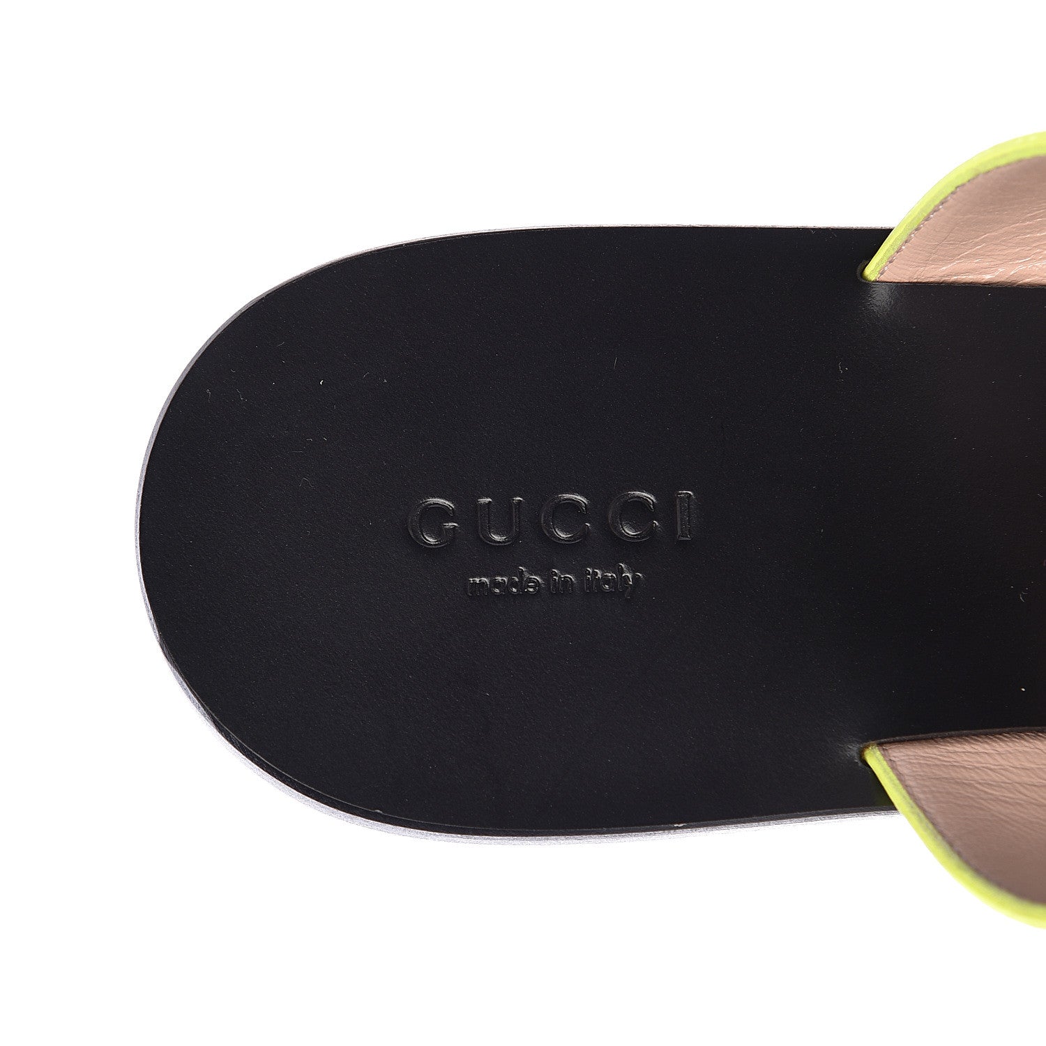 Gucci Calfskin GG Marmont Thong Sandals 40.5 Yellow Fluo 5 of 9