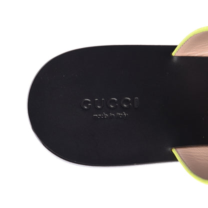 Gucci Calfskin GG Marmont Thong Sandals 40.5 Yellow Fluo 5 of 9