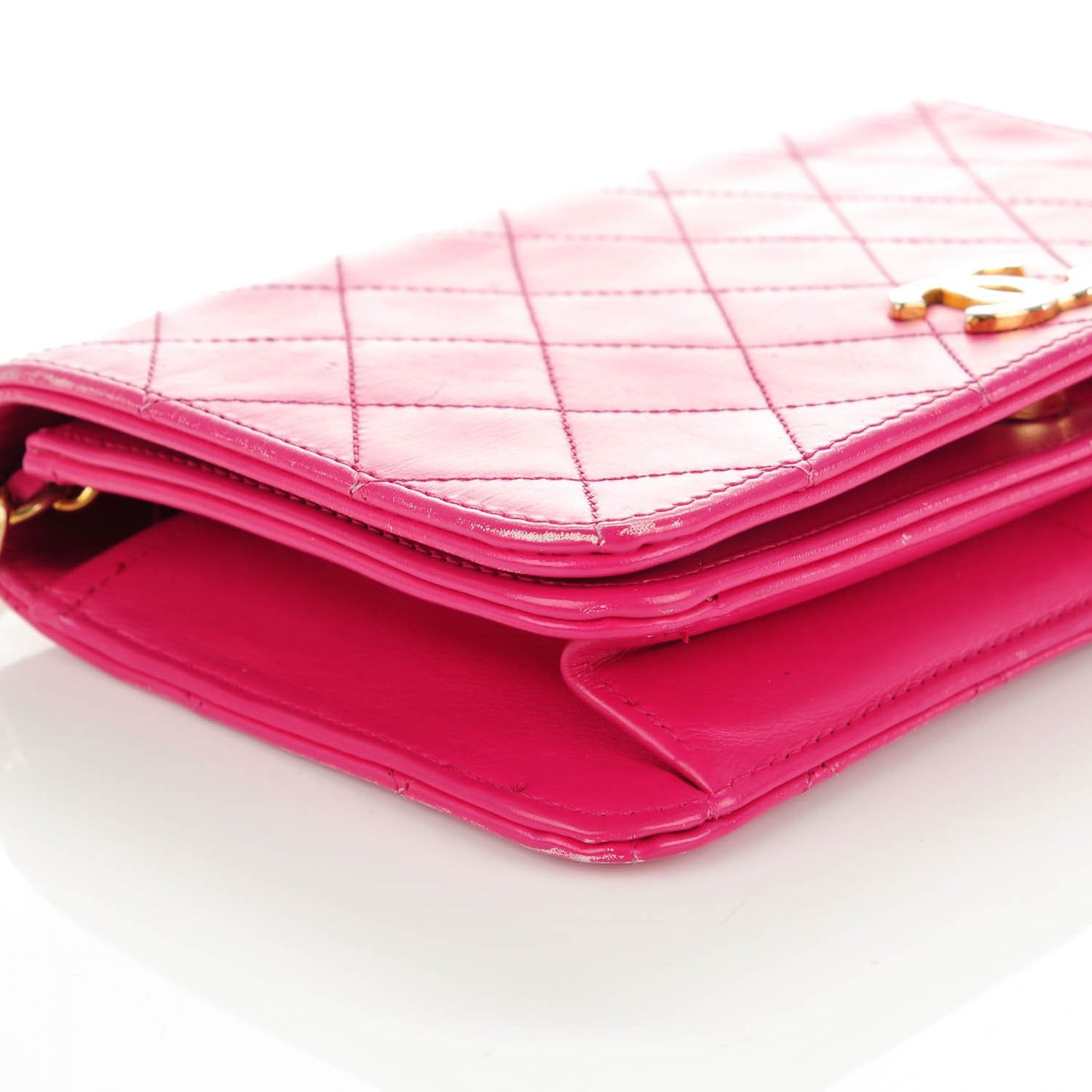 Lambskin Quilted Small Evening Flap Pink