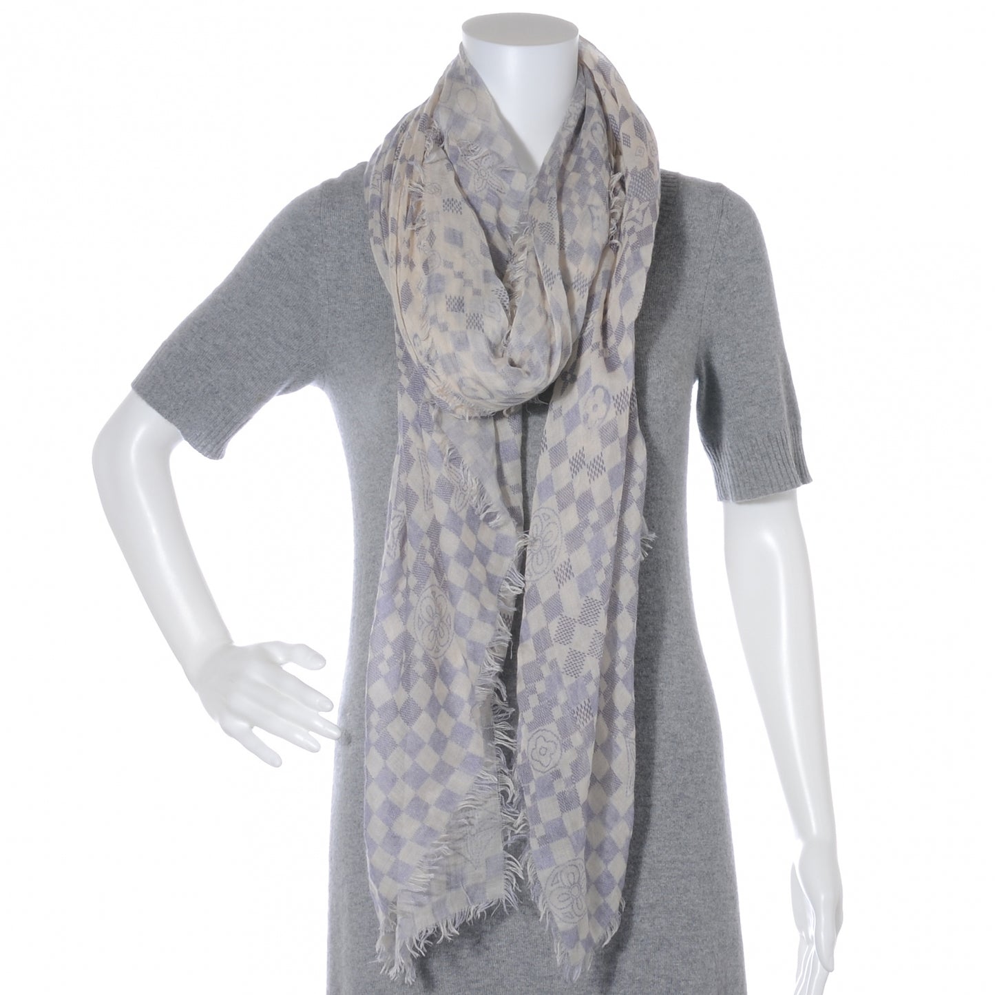 Cashmere Silk Damier Azur Stole