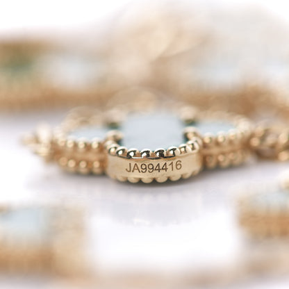 Van Cleef & Arpels 18K Yellow Gold Malachite 10 Motifs Vintage Alhambra Necklace 5 of 5