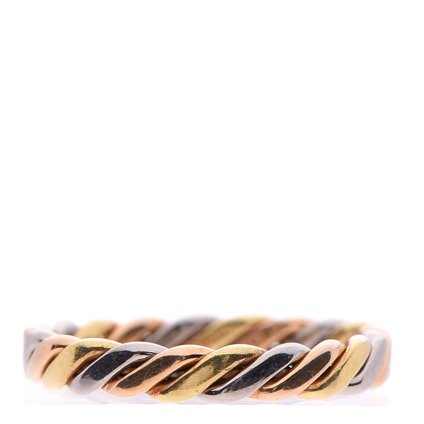 18K Yellow Pink White Gold Twisted Ring 59 8.75