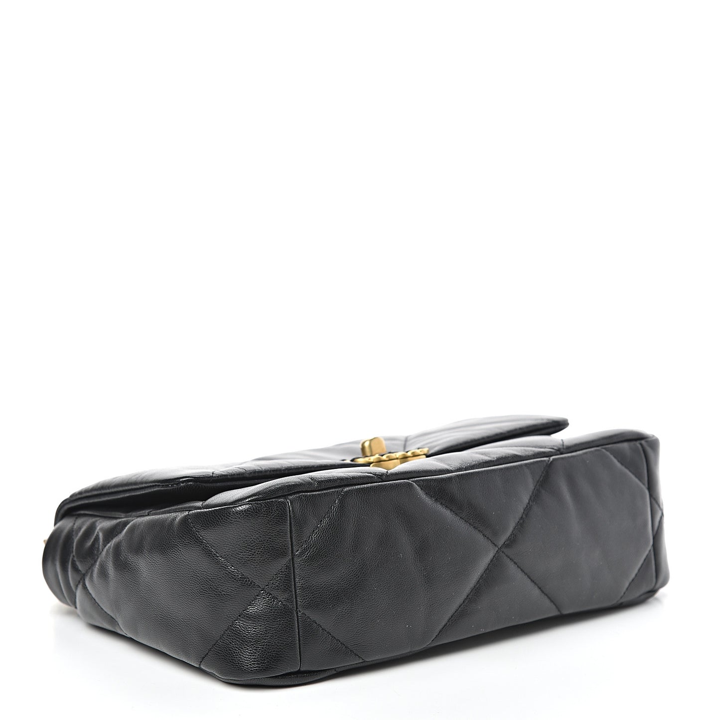 Lambskin Quilted Medium 19 Flap Black