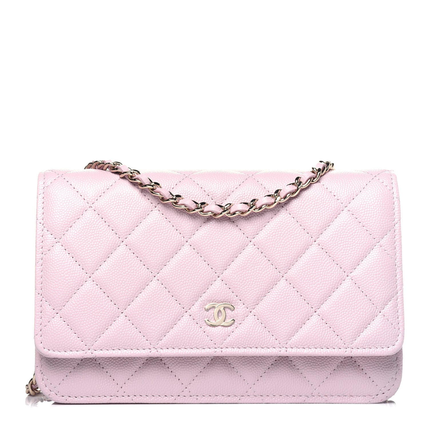 Chanel Caviar Quilted Wallet On Chain WOC Light Pink 1 of 18