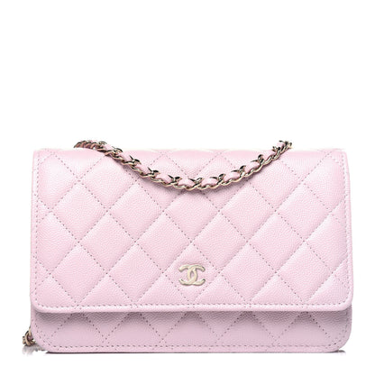 Chanel Caviar Quilted Wallet On Chain WOC Light Pink 1 of 18