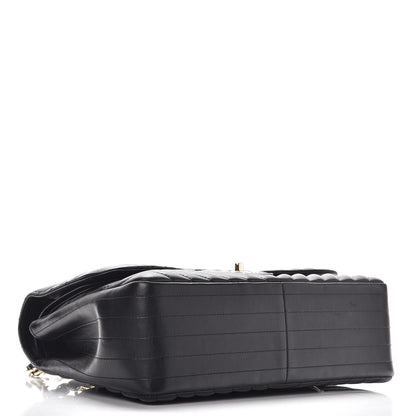 Chanel Lambskin Chevron Quilted Jumbo Double Flap Black 5 of 9