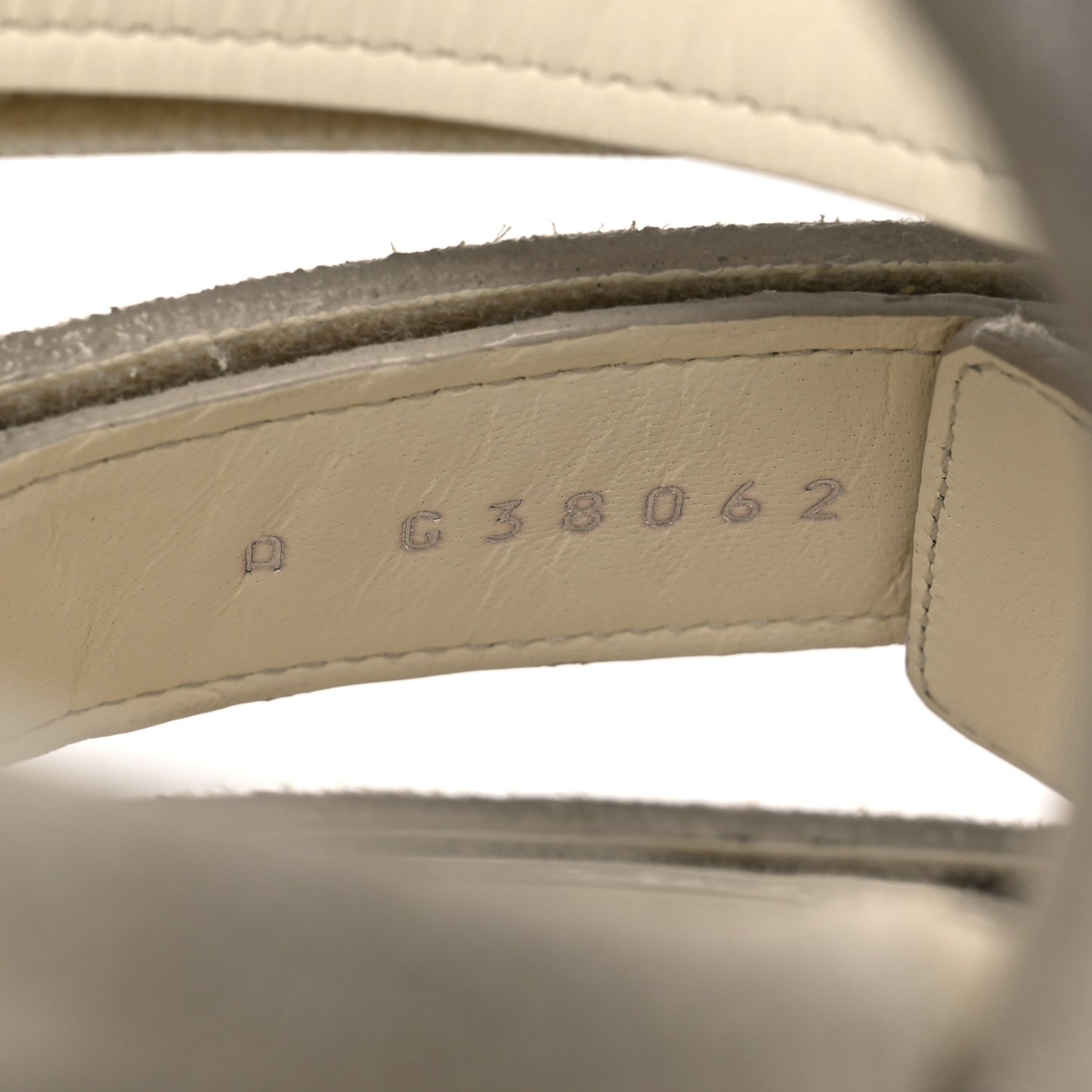Suede Calfskin Velcro Flat Sandals 39 Ecru Dark Beige