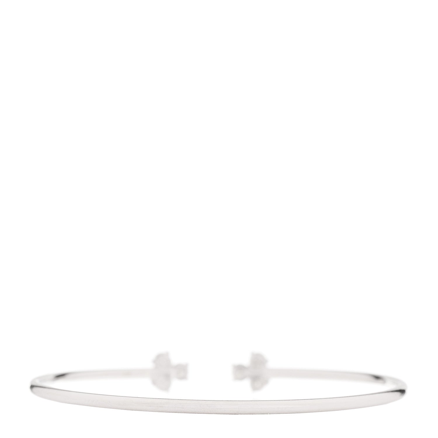 Tiffany 18K White Gold Diamond Aria Wire Bracelet 3 of 5
