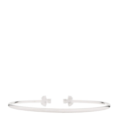 Tiffany 18K White Gold Diamond Aria Wire Bracelet 3 of 5
