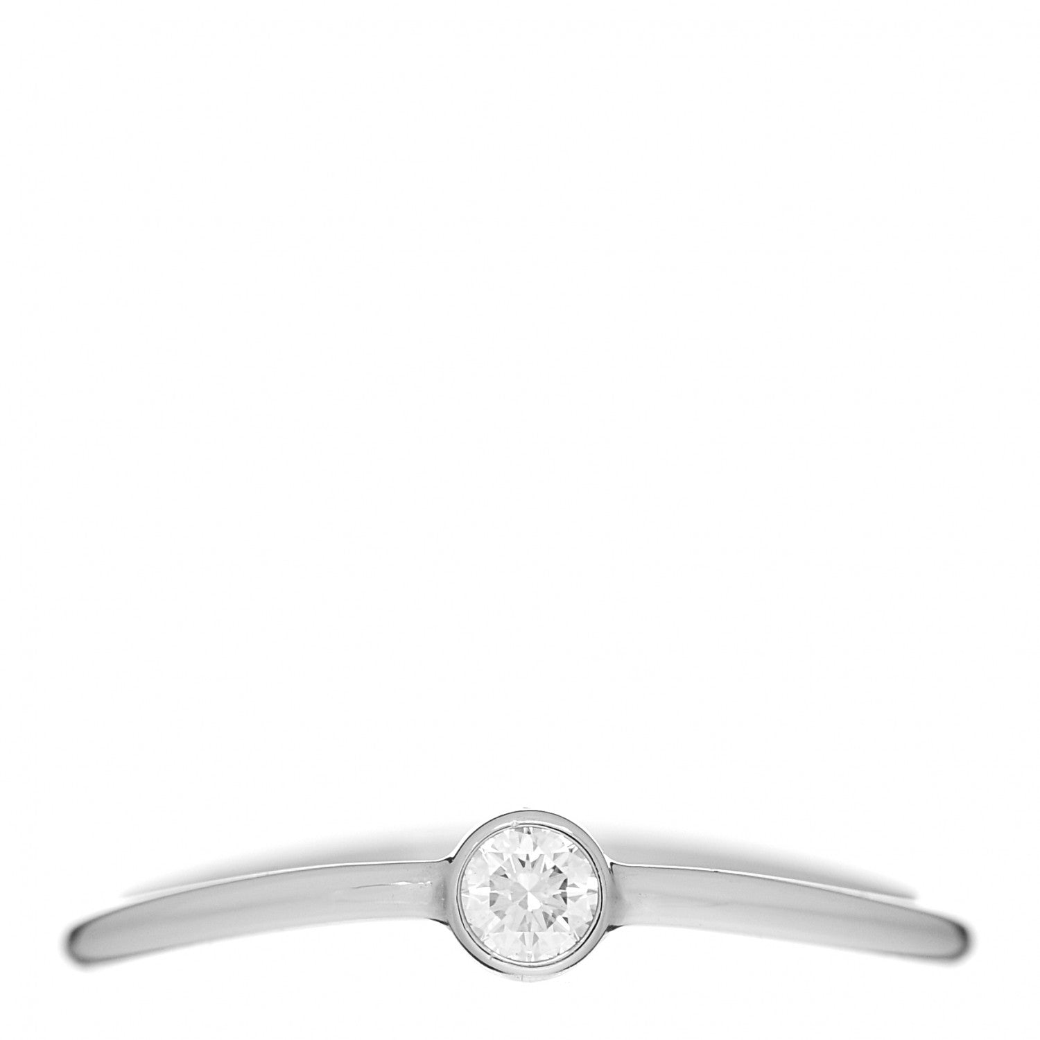 product image of TIFFANY Platinum Diamond Elsa Peretti Single-Row Wave Ring 49 4.75 FASHIONPHILE