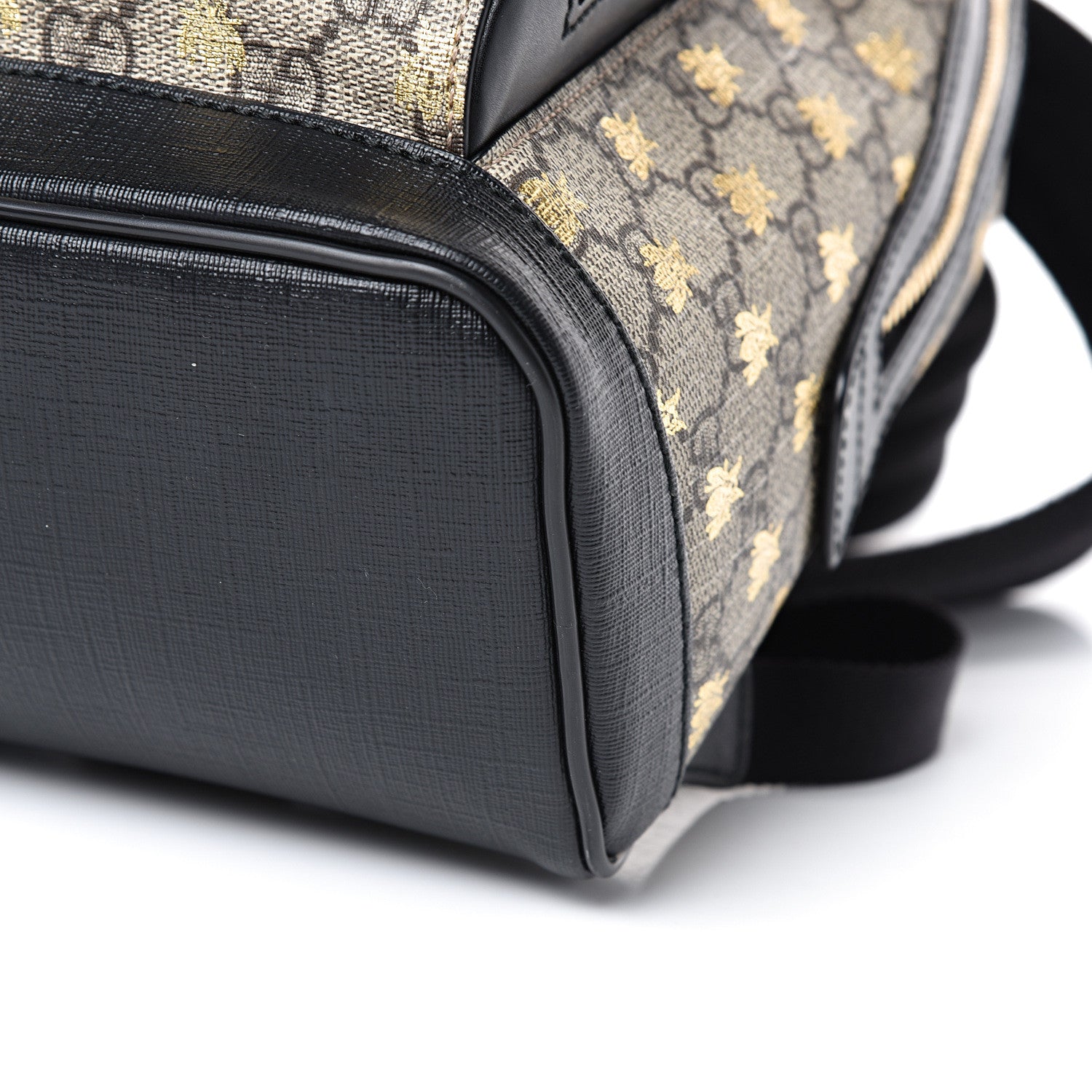 Gucci GG Supreme Monogram Bees Print Small Day Backpack Beige Oro Black 9 of 13