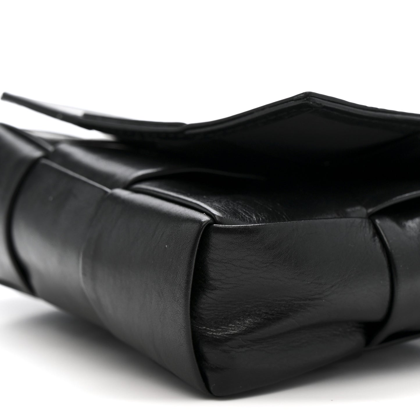 Paper Calfskin Maxi Intreccio Extra Mini Cassette Crossbody Bag Black