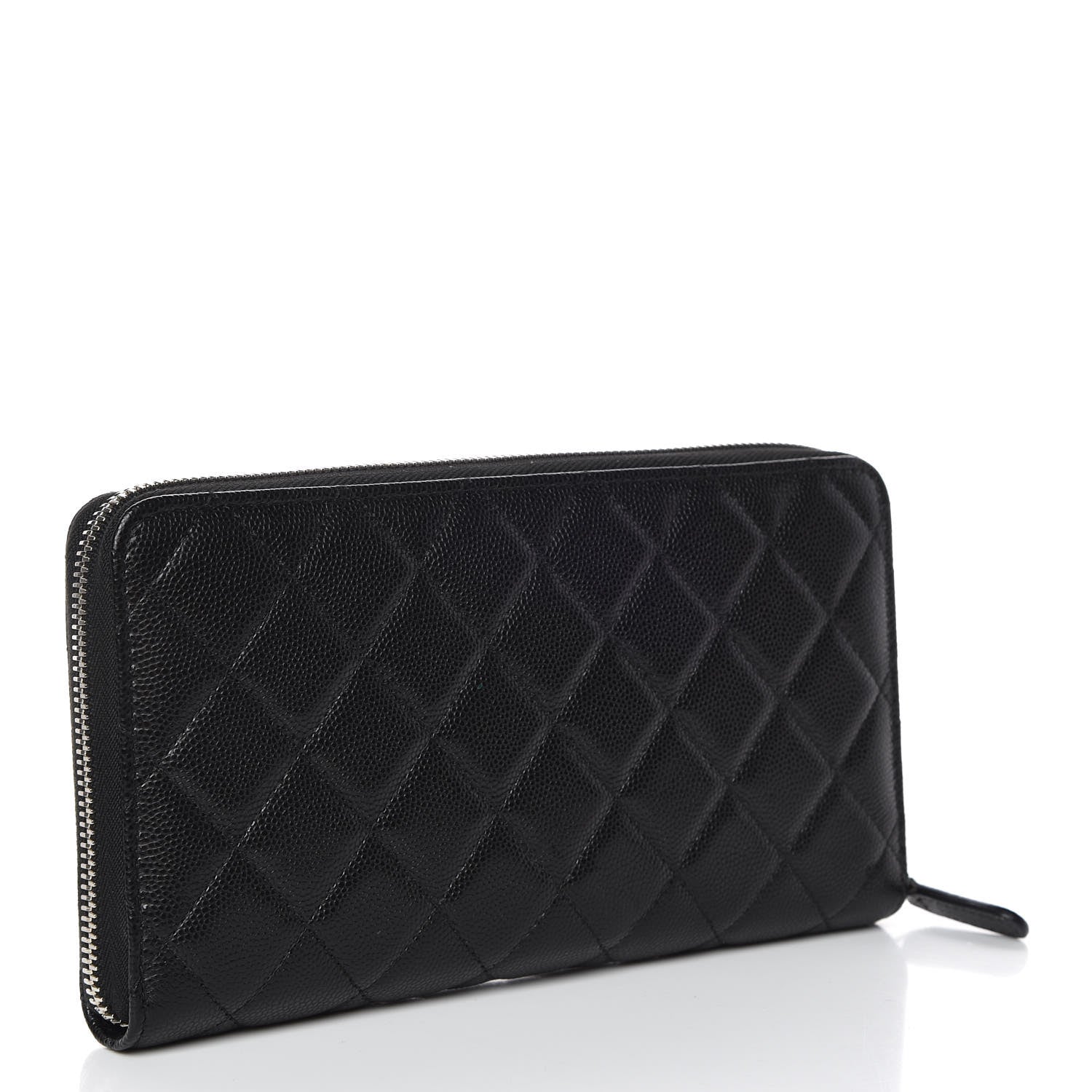Chanel Caviar Quilted Large Zip Around Organizer Wallet Black 3 of 11