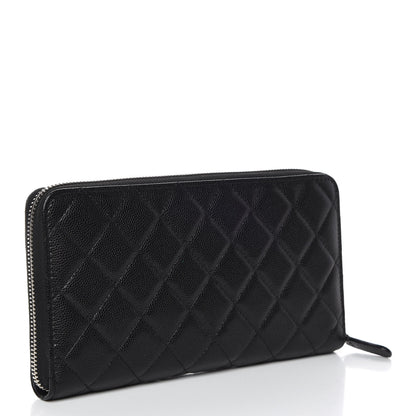 Chanel Caviar Quilted Large Zip Around Organizer Wallet Black 3 of 11