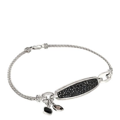 John Hardy Sterling Silver Black Sapphire Smokey Quartz Bracelet 1 of 3