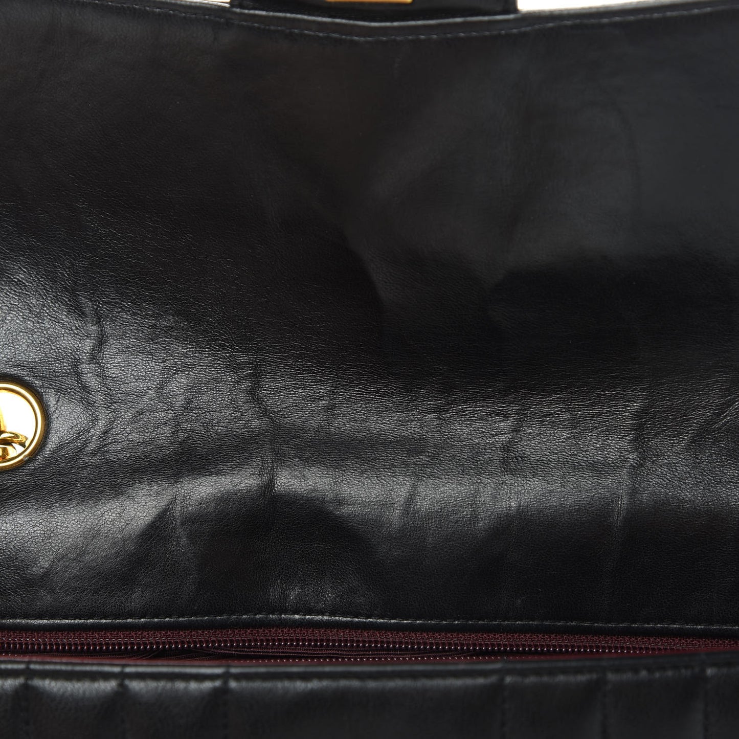 Lambskin Vertical Quilt Jumbo Single Flap Black