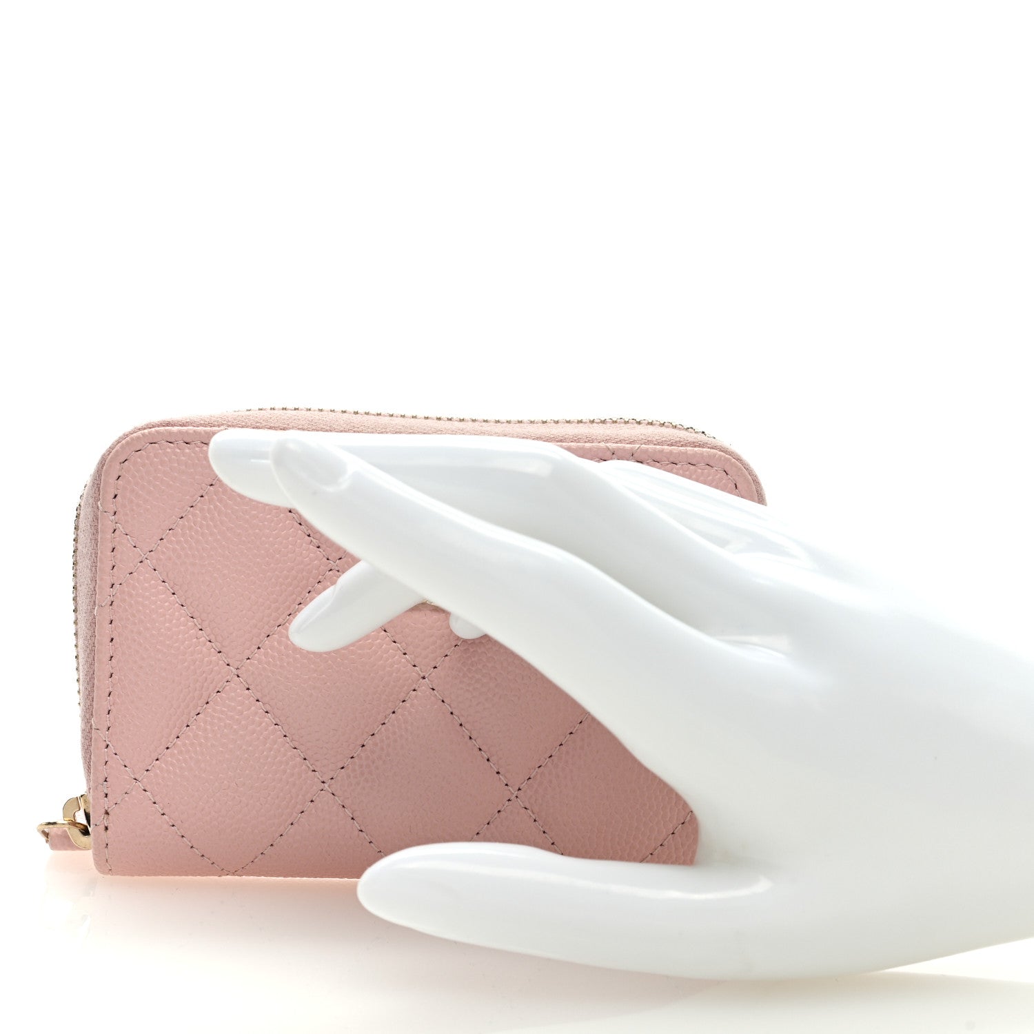 Chanel Caviar Quilted Zip Coin Purse Light Pink 2 of 7